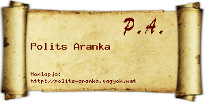 Polits Aranka névjegykártya